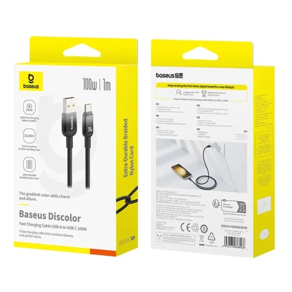 EAN 6932172668068 - Baseus P10374903111-00 cable USB USB 2.0 1 m USB A USB C Negro imagen 3