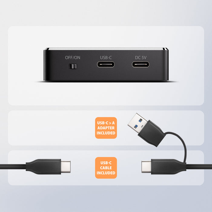 EAN 8595247909596 - Axagon ADSA-M2C11 base de conexión para disco duro USB 3.2 Gen 2 (3.1 Gen 2) Type-C Negro imagen 7