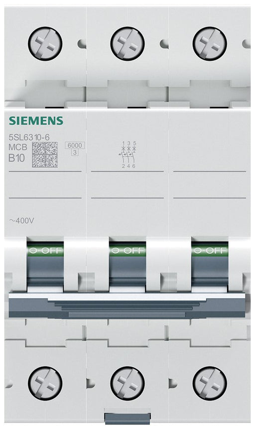 EAN 4001869388847 - Siemens 5SL63106 5SL6310-6 Leitungsschutzschalter 3polig 10 A 400 V corta circuito 3 imagen 2