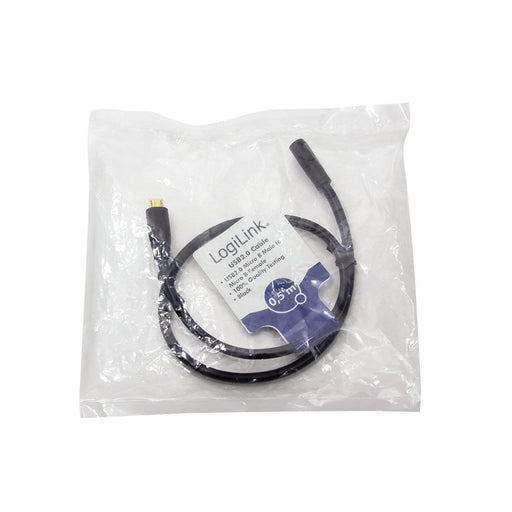 EAN 4052792047158 - LogiLink CU0120 cable USB USB 2.0 0,5 m Micro-USB B 0,48 Gbit/s Negro imagen 2