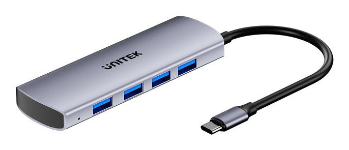 EAN 4894160057464 - UNITEK uHUB Q4 USB 3.2 Gen 1 (3.1 Gen 1) Type-C 10000 Mbit/s Gris imagen 1