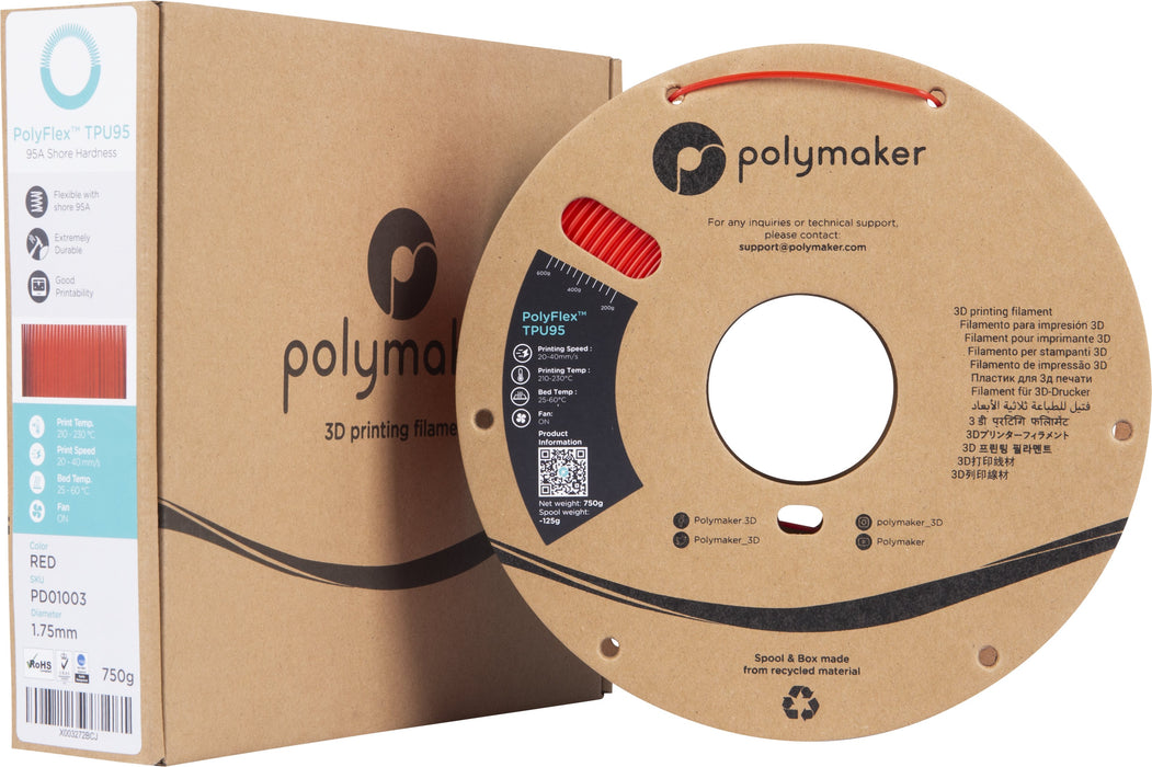 EAN 6938936710615 - Polymaker PD01003 material de impresión 3d Rojo 750 g imagen 2
