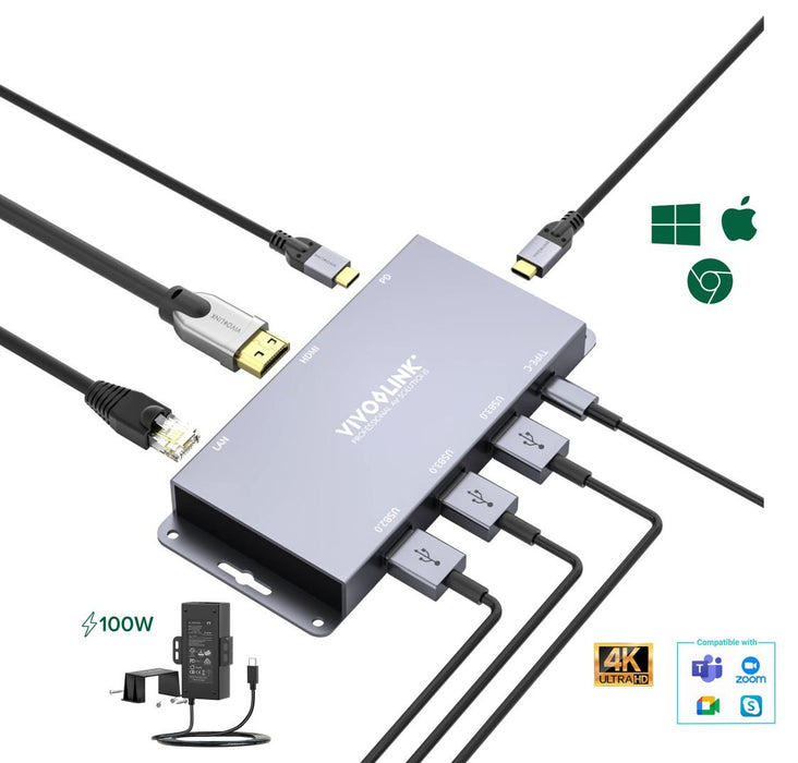 EAN 5704174933663 - Vivolink VLUSBCHUB2 hub de interfaz USB 3.2 Gen 2 (3.1 Gen 2) Type-C 10000 Mbit/s Gris imagen 1