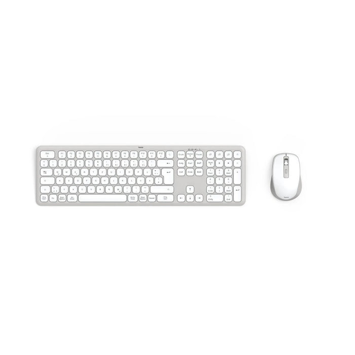 EAN 4047443520487 - Hama WKM-550 teclado Ratón incluido Hogar / Oficina RF Wireless + Bluetooth QWERTZ Alemán Gris, Blanco imagen 1