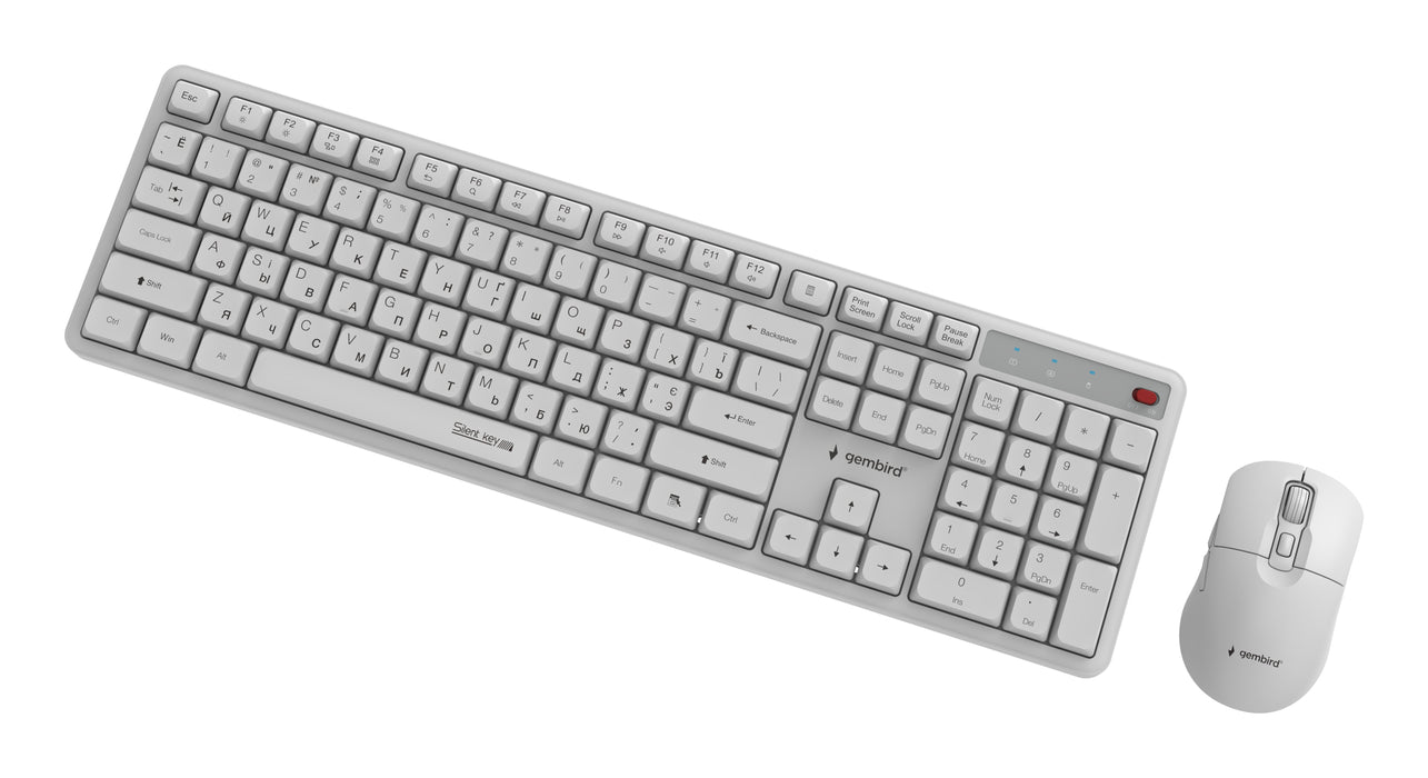 EAN 8716309137065 - Gembird KBS-WMS-01-W-CYRL teclado Ratón incluido Oficina RF inalámbrico QWERTY Internacional de EE.UU., U imagen 3