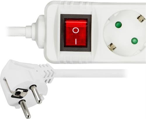 EAN 7340004689065 - Deltaco GT-116D base múltiple 5 m 3 salidas AC Interior Blanco imagen 2