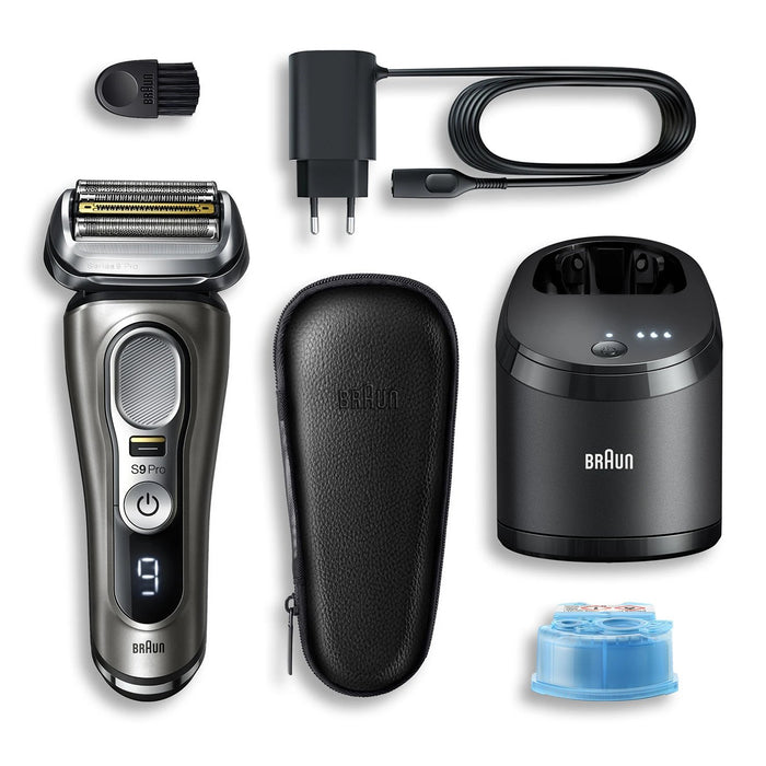 EAN 8700216050142 - Braun Series 9 Pro 9485cc Máquina de afeitar de láminas Recortadora Negro, Plata imagen 1