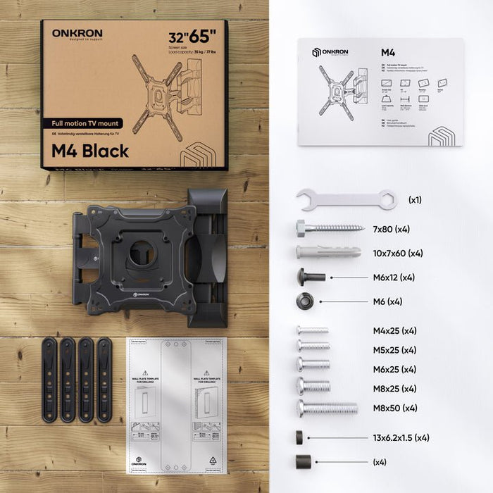 EAN 4262392441885 - ONKRON M4-B soporte para TV 165,1 cm (65") Negro imagen 2