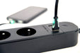 EAN 8716309128490 - Gembird TSL-PS-F4U-01 regleta inteligente 4 salidas AC Tipo F 1,5 m 3 3680 W Negro imagen 4