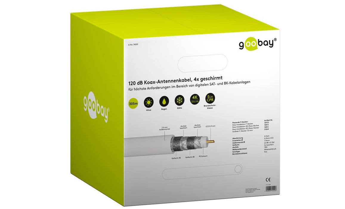 EAN 4040849740206 - Goobay 74020 cable coaxial 305 m No Blanco imagen 4