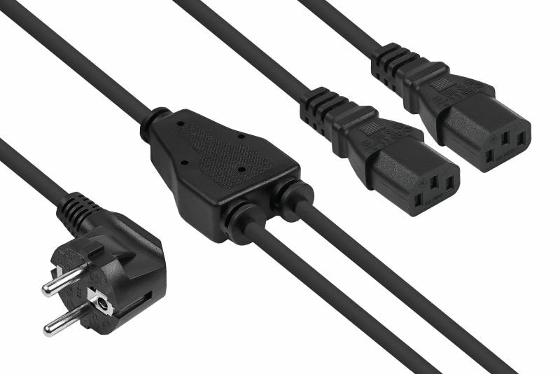EAN 4066857000347 - Kabelmeister SK0136-S020 cable de transmisión Negro 2 m Enchufe tipo E+F Acoplador C13 2 x imagen 1