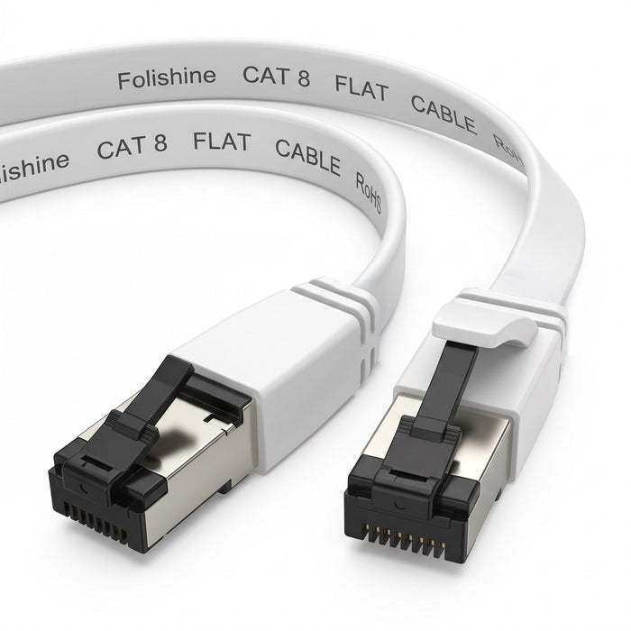 EAN 5904960297829 - Extralink LAN PATCHCORD CAT.8 U/FTP 0,5M 40G FLAT SHIELDED FOILED TWISTED PAIR BARE COPPER WHITE cable de imagen 8