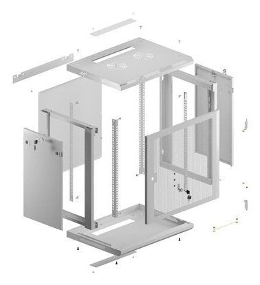 EAN 5901969441338 - Lanberg WF01-6412-23S armario rack 12U Bastidor de pared Gris imagen 13