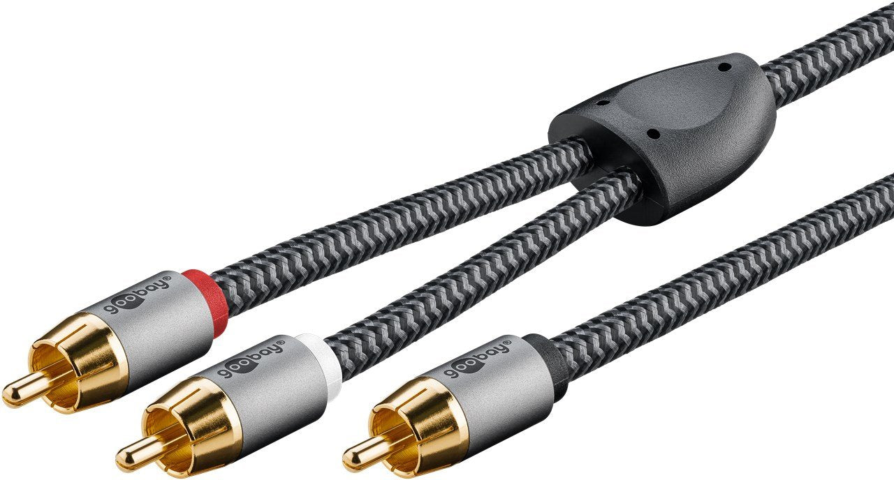 EAN 4040849653025 - Goobay 65302 cable de audio 5 m 2 x RCA RCA Negro, Plata imagen 1