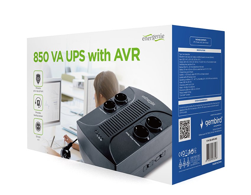 EAN 8716309076098 - Gembird EG-UPS-002 sistema de alimentación ininterrumpida (UPS) 0,85 kVA 510 W 4 salidas AC imagen 4