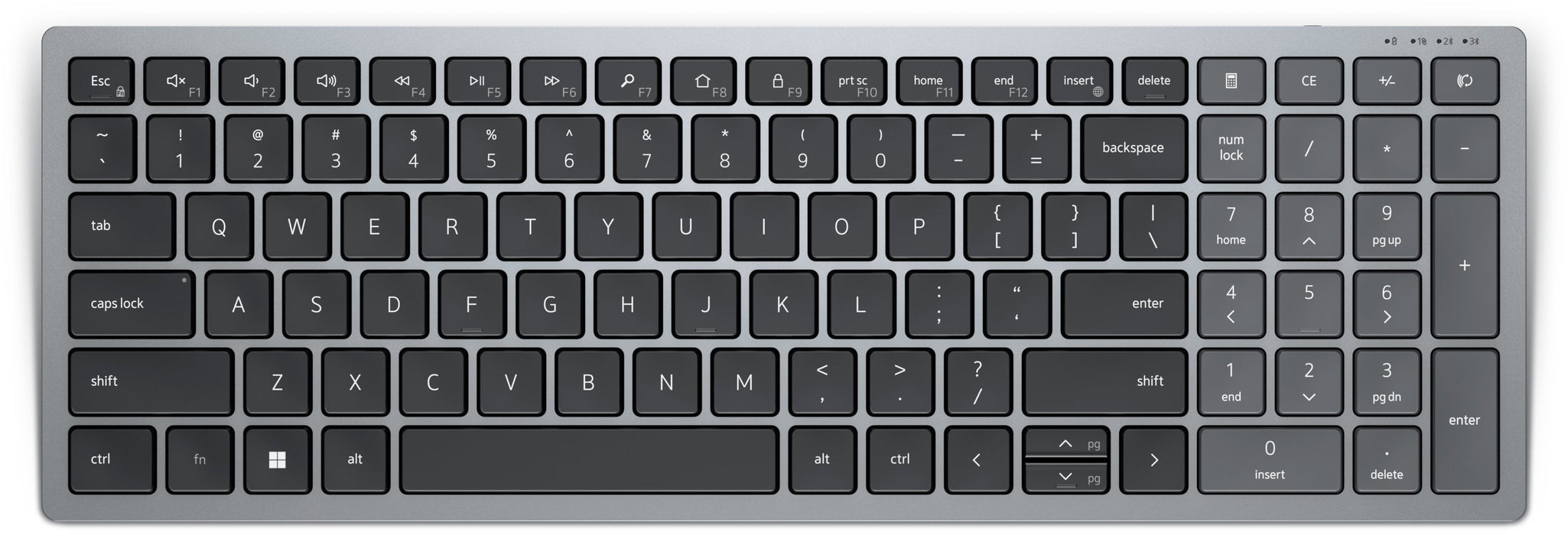 EAN 0884116434221 - DELL KB740 teclado Oficina RF Wireless + Bluetooth Internacional de EE.UU. Gris, Negro imagen 1