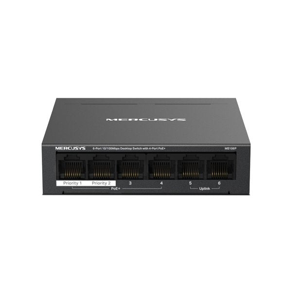 EAN 6957939003616 - Mercusys MS106P switch No administrado Fast Ethernet (10/100) Energía sobre Ethernet (PoE) Montaje en par imagen 1