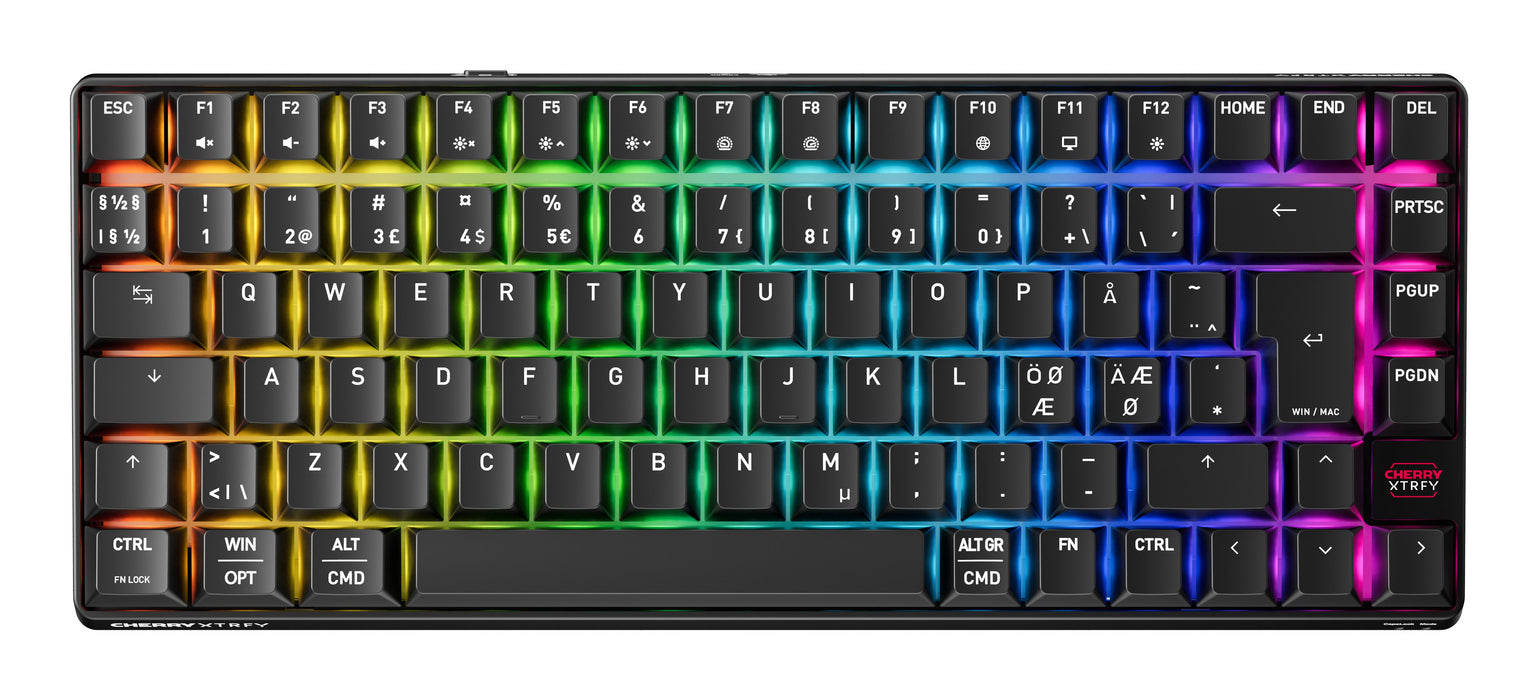 EAN 4025112121364 - CHERRY XTRFY K33 Compact Wireless teclado Juego USB + RF Wireless + Bluetooth QWERTY Nórdico Negro imagen 1