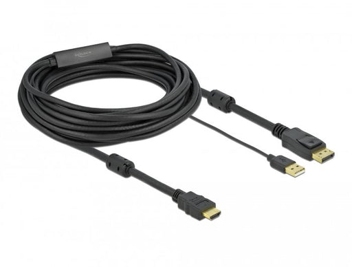 EAN 4043619859672 - DeLOCK 85967 adaptador de cable de vídeo HDMI tipo A (Estándar) DisplayPort + USB Type-A Negro imagen 1