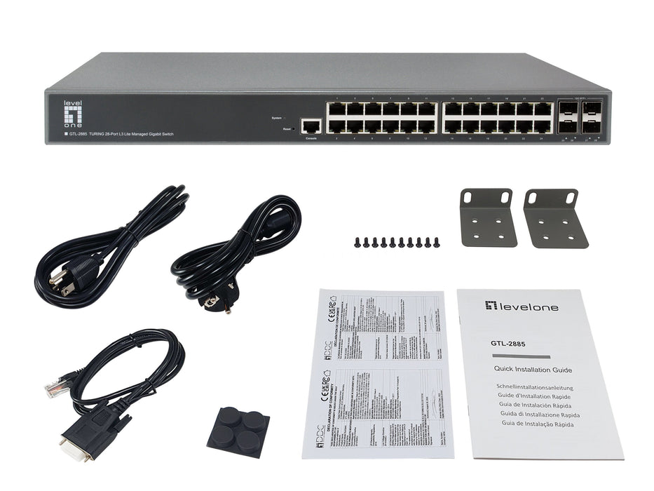 EAN 4015867243206 - LevelOne GTL-2885 switch Gestionado L3 Gigabit Ethernet (10/100/1000) Gris imagen 6