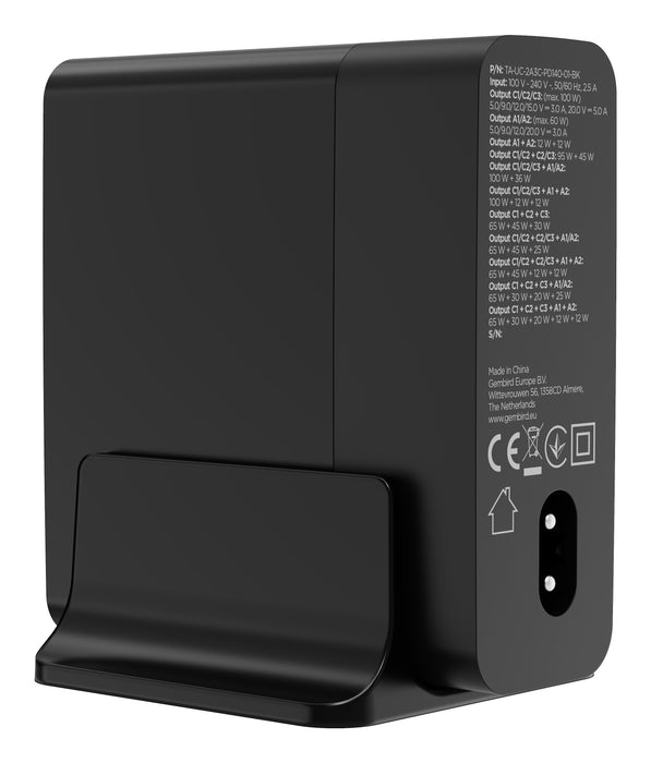 EAN 8716309138123 - Gembird TA-UC-2A3C-PD140-01-BK cargador de dispositivo móvil Smartphone, Tableta, Portátil Negro Corrient imagen 3