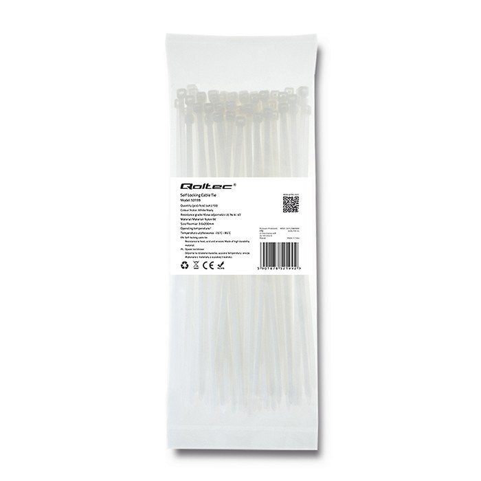 EAN 5901878521992 - Qoltec 52199 presilla Brida tipo escalera Nylon Blanco 100 pieza(s) imagen 1