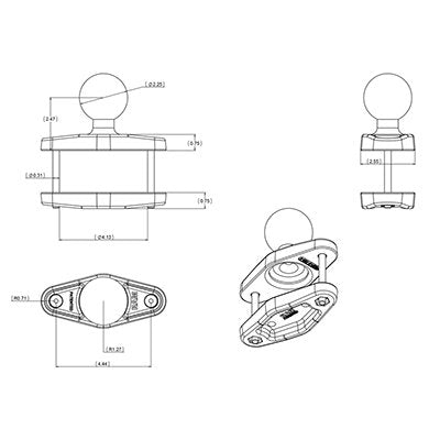 EAN 793442224768 - RAM Mounts RAM-D-247U-4 kit de montaje Negro Aluminio imagen 2