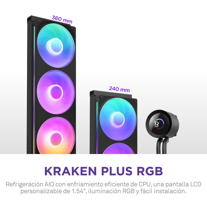 EAN 5056547205236 - NZXT Kraken Plus RGB 240 Procesador Sistema de refrigeración líquida todo en uno 12 cm Negro imagen 2