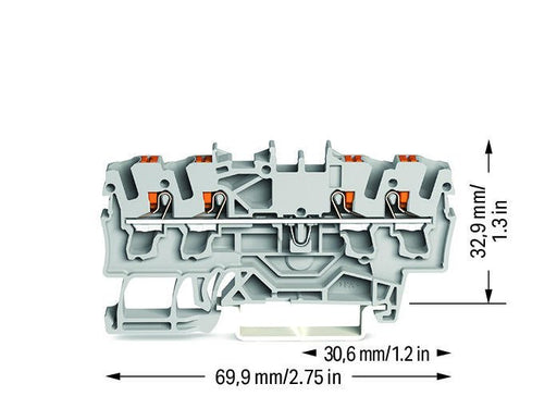 EAN 4055143713870 - Wago 2202-1401 bloque de terminales 4 Gris imagen 2