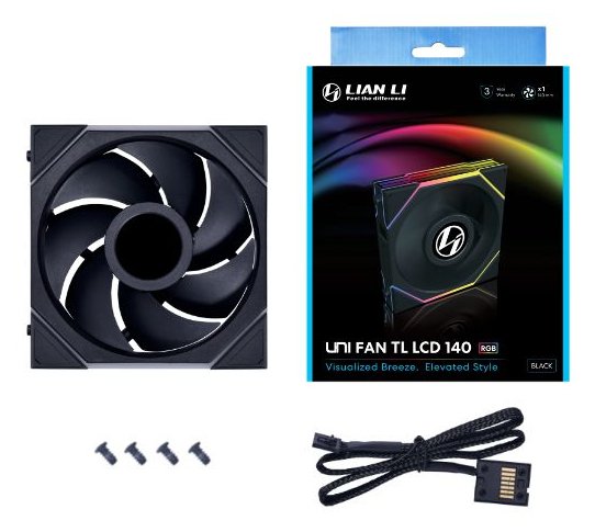 EAN 4718466017529 - Lian Li Uni Fan TL LCD Carcasa del ordenador, Procesador Ventilador 14 cm Negro 1 pieza(s) imagen 4