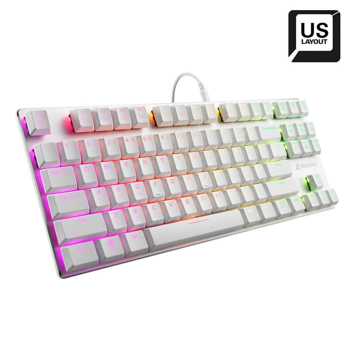 EAN 4044951034284 - Sharkoon PureWriter TKL RGB Red teclado Juego USB QWERTY Inglés de EE. UU. Blanco imagen 1