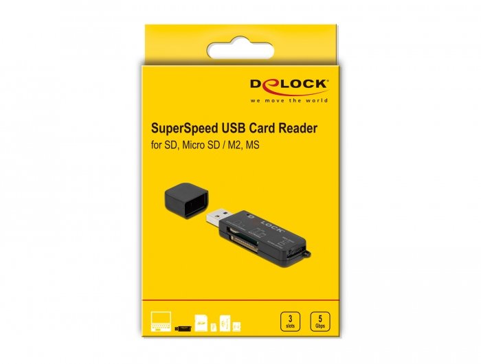 EAN 4043619917570 - DeLOCK 91757 lector de tarjeta USB 3.2 Gen 1 (3.1 Gen 1) Type-A Negro imagen 5