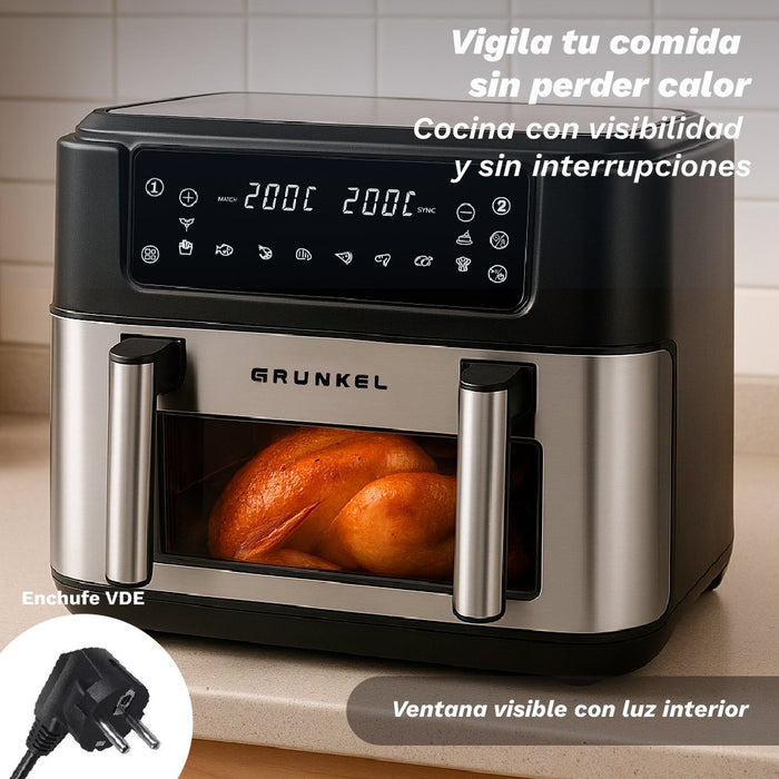 EAN 8426156019024 - Grunkel 8426156019024 freidora Doble 10 L Independiente 2800 W Freidora de aire caliente Negro imagen 7