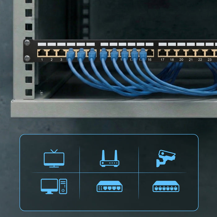 EAN 5907207228266 - Extralink CAT6A STP Patchpanel 24 porty imagen 5