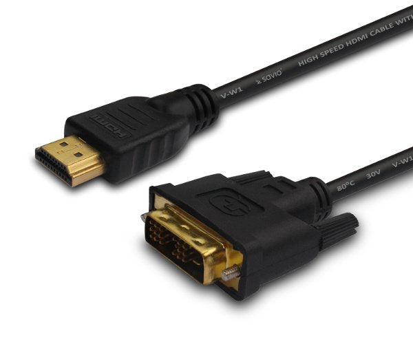 EAN 5902768707427 - Savio CL-10 adaptador de cable de vídeo 1,5 m DVI HDMI tipo A (Estándar) Negro imagen 1