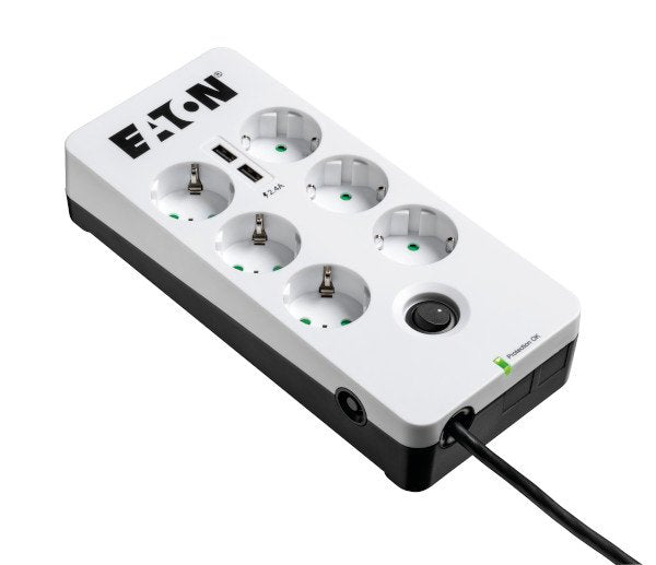 EAN 3553340667213 - Eaton PB6UD limitador de tensión Negro, Blanco 6 salidas AC 220 - 250 V 1,5 m imagen 1