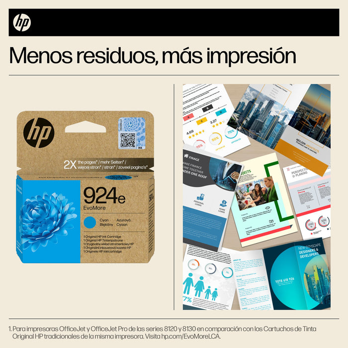 EAN 0199764687432 - HP 924e EvoMore Cyan Original Ink Cartridge cartucho de tinta 1 pieza(s) Alto rendimiento (XL) imagen 3