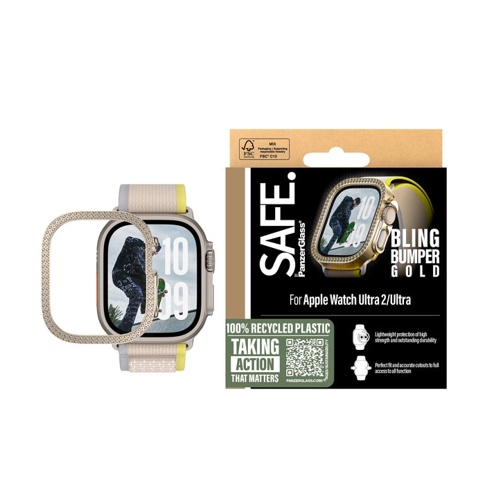 EAN 5715685003820 - PanzerGlass SAFE. by ® Bling Bumper Gold Apple Watch Ultra 3 | Ultra 2 | Ultra | 49mm funda para teléfono imagen 2