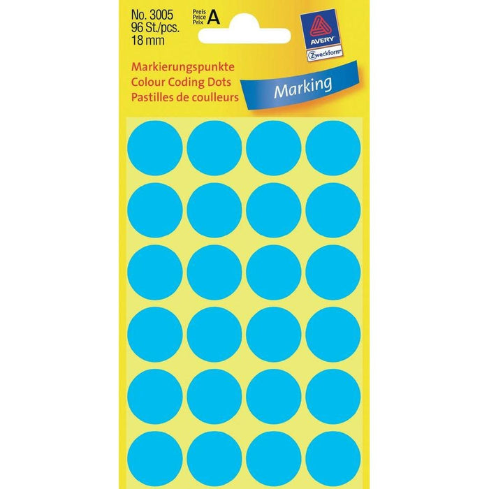 EAN 4004182030059 - Avery 3005 etiqueta autoadhesiva Círculo Azul 96 pieza(s) imagen 1