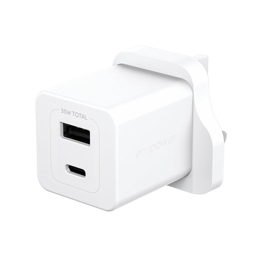 EAN 5715685027567 - PanzerGlass empower™ by ® Turbo 35W Charger incl. USB-C + USB-A | UK Plug| Silver White Blanco imagen 1