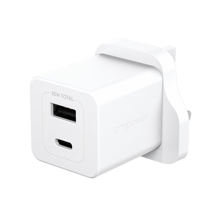 EAN 5715685027567 - PanzerGlass empower™ by ® Turbo 35W Charger incl. USB-C + USB-A | UK Plug| Silver White Blanco imagen 1