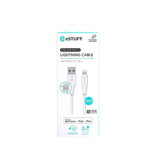 EAN 5715063032213 - eSTUFF ES601270 cable de conector Lightning 2 m Blanco imagen 2