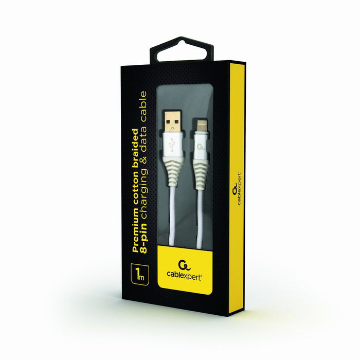 EAN 8716309106030 - Gembird CC-USB2B-AMLM-1M-BW2 cable de conector Lightning Plata, Blanco imagen 2
