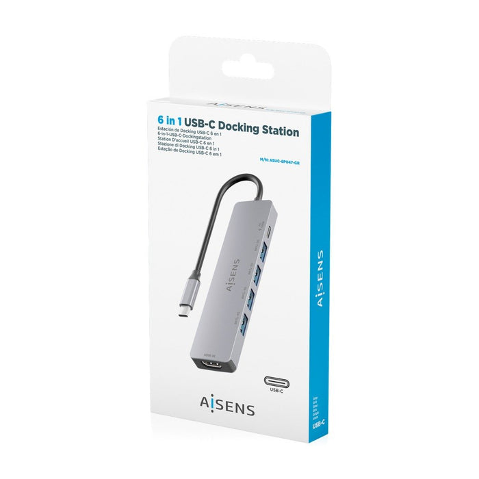 EAN 8435739905210 - AISENS ASUC-6P047-GR base para portátil y replicador de puertos Alámbrico USB 3.2 Gen 1 (3.1 Gen 1) Type- imagen 7