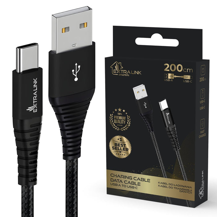 EAN 5905090339410 - Extralink CABESL01 cable USB USB 2.0 2 m USB C 0,48 Gbit/s 15 W Negro imagen 2