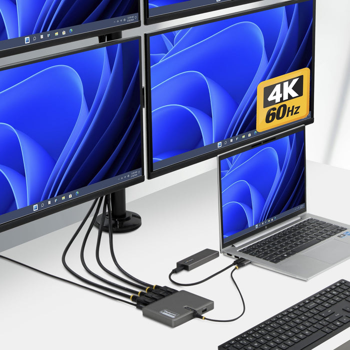EAN 65030915908 - StarTech.com QUAD-USB-DP-ADAPT base para portátil y replicador de puertos Alámbrico USB 3.2 Gen 1 (3.1 Gen  imagen 4