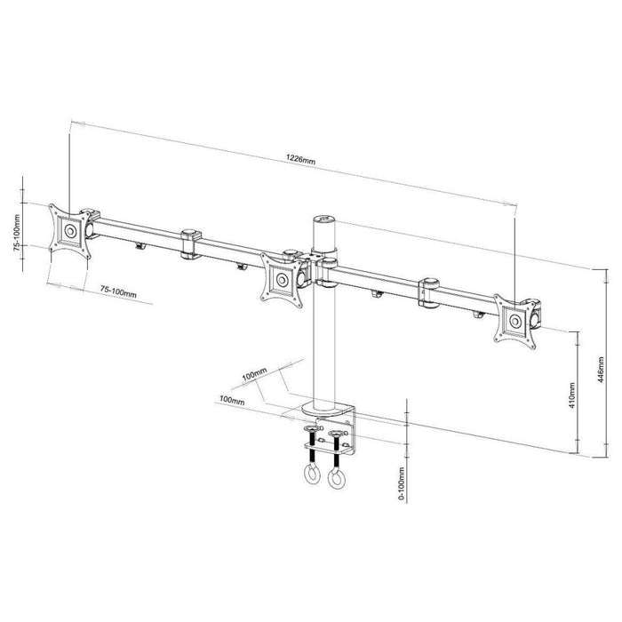 EAN 8057685301757 - Techly ICA-LCD 482-T soporte para monitor 61 cm (24") Escritorio Negro imagen 3