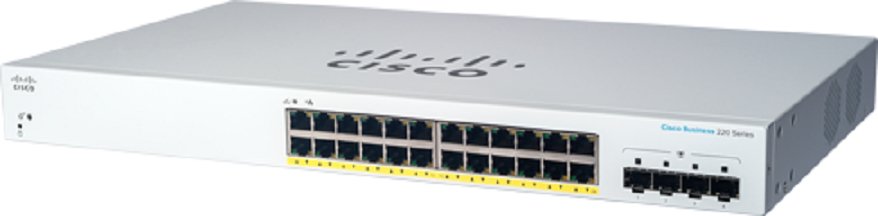 EAN 0889728344685 - Cisco CBS220-24P-4G Gestionado L2 Gigabit Ethernet (10/100/1000) Energía sobre Ethernet (PoE) 1U Blanco imagen 1