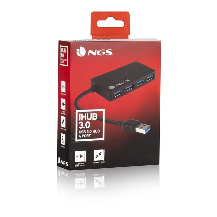 EAN 8435430613735 - NGS iHub 3.0 USB 3.2 Gen 1 (3.1 Gen 1) Type-A 5000 Mbit/s Negro imagen 6