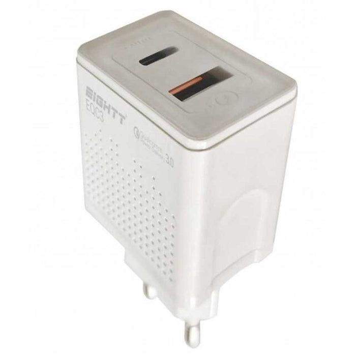 EAN 8425402168660 - Eightt EQC3 cargador de dispositivo móvil Universal Blanco Corriente alterna Carga rápida Interior imagen 1